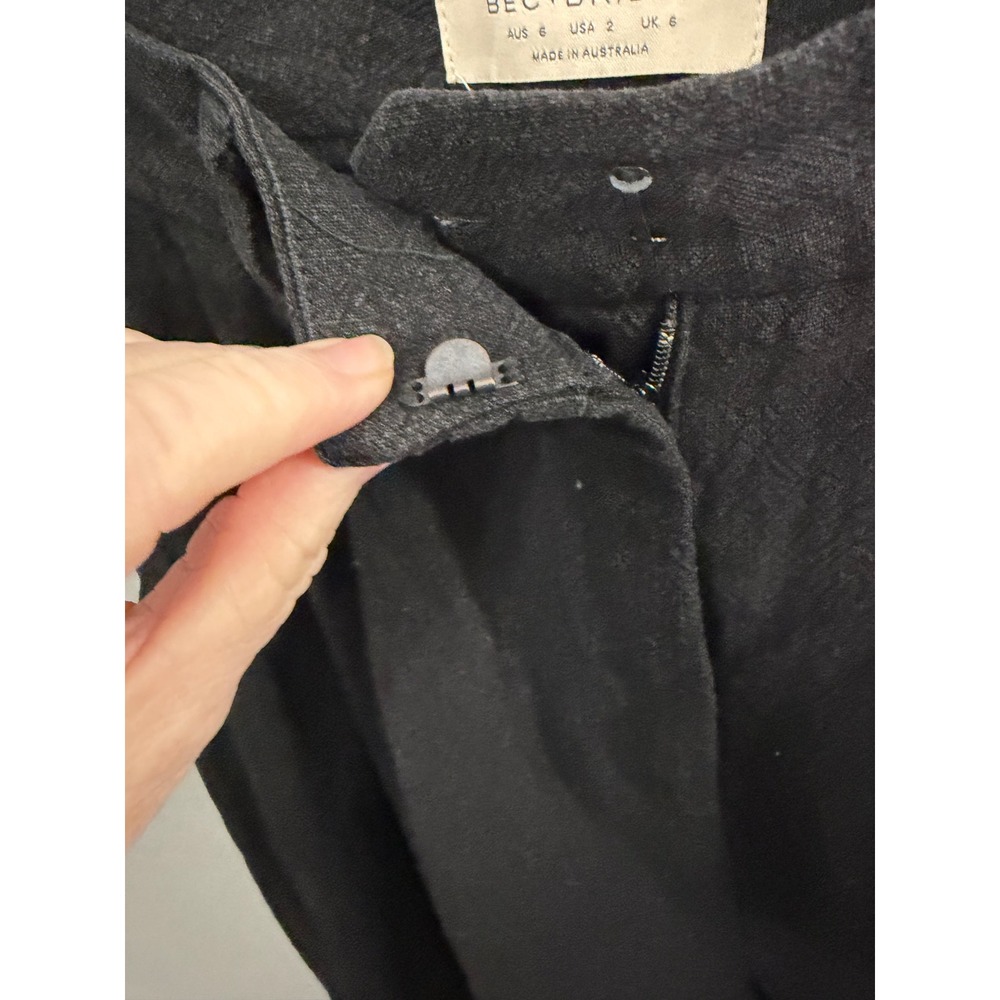 Bec + Bridge Wide Leg Trouser Pants 2 Black Workwear Career Quiet Luxury Office - Picture 6 of 11